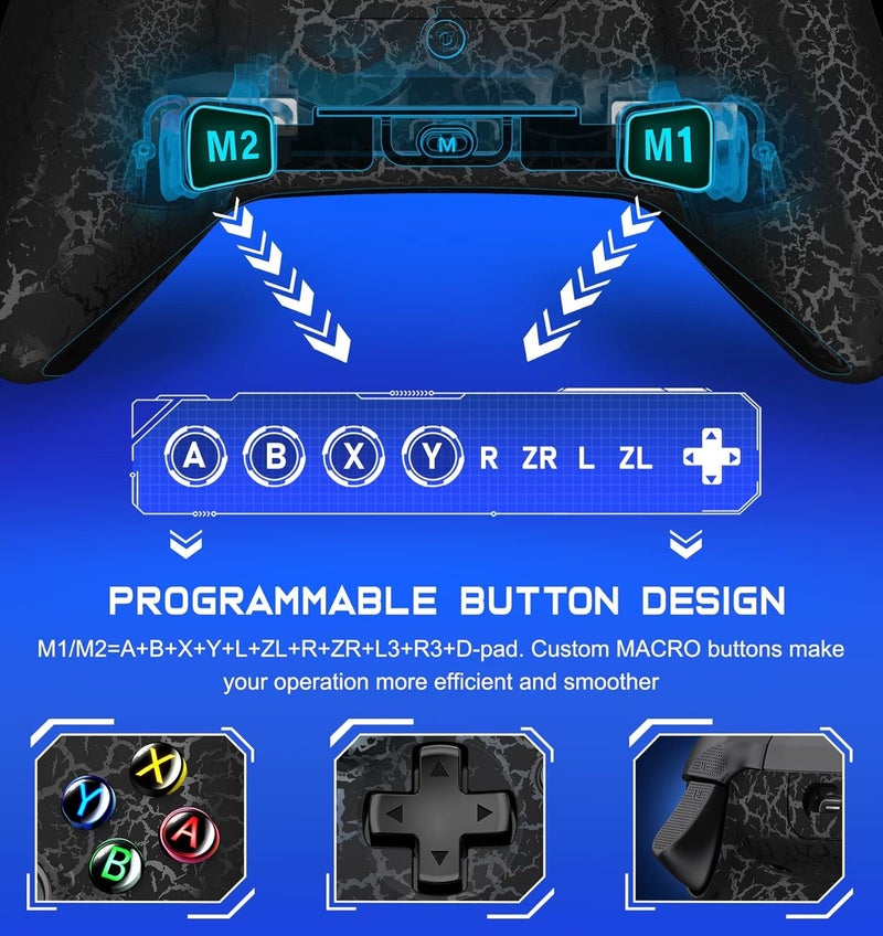 Svetaecho Upgraded Wireless Switch 2 Pro Controller for Nintendo Switch/Switch2/Lite/OLED-LED Wired Windows PC Game Joysticks-Wireless PC IOS Android Remote with Programmable Nintendo Switch Accessories - Image 4